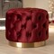 Baxton Studio Valeria Red Velvet Upholstered Gold-Finished Button Tufted Ottoman 152-9377 - alternate 2